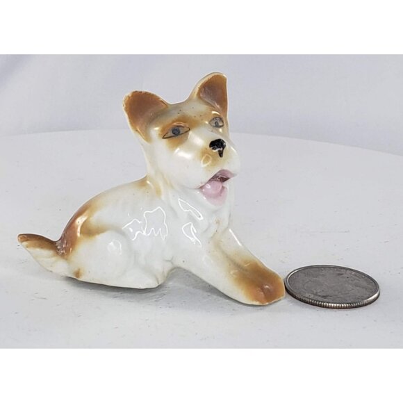 Vintage Japanese Porcelain Terrier Dog Figurine Small Collectible Suffolk - Picture 2 of 8